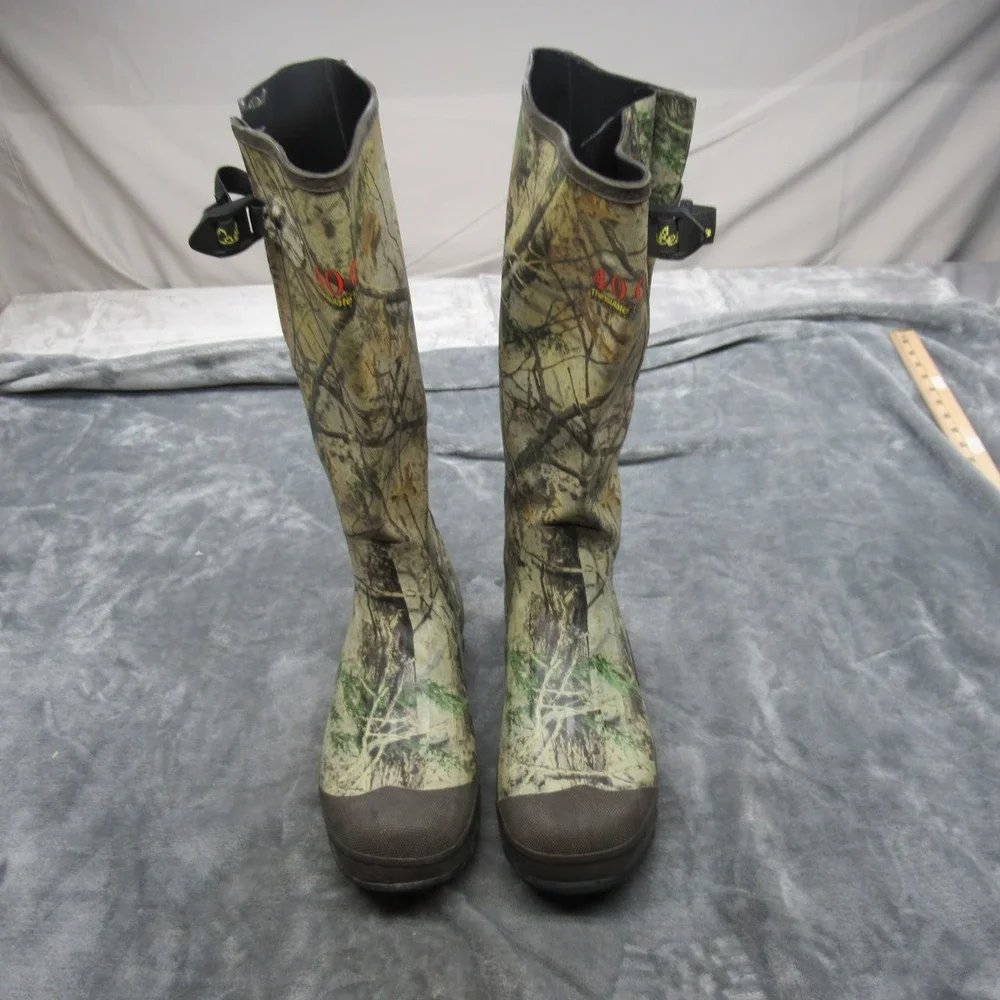 Cabelas Mens Hunt Boots 10 M Camo 400g Insulated Scent Free Waterproof Tall Fish